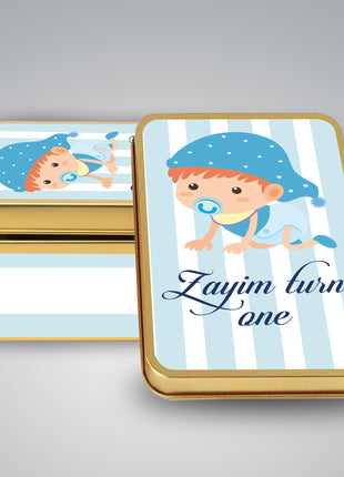 Premium Birth Announcement Tin Boxes – Custom Printed Baby Arrival Gifts & Methie Boxes in Pakistan