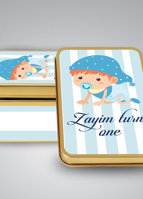 Premium Birth Announcement Tin Boxes – Custom Printed Baby Arrival Gifts & Methie Boxes in Pakistan