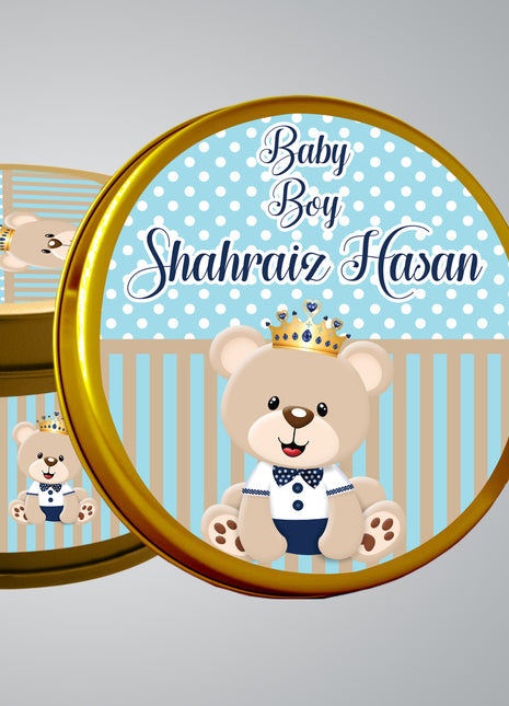 Premium Birth Announcement Tin Boxes – Custom Printed Baby Arrival Gifts & Methie Boxes in Pakistan