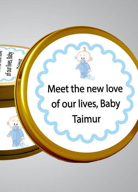 Premium Birth Announcement Tin Boxes – Custom Printed Baby Arrival Gifts & Methie Boxes in Pakistan
