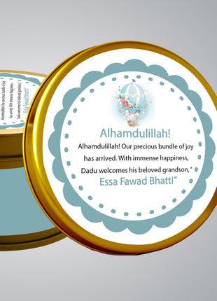 Premium Birth Announcement Tin Boxes – Custom Printed Baby Arrival Gifts & Methie Boxes in Pakistan
