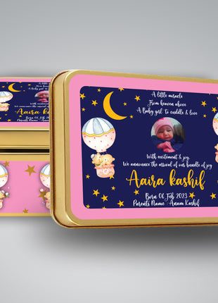 Premium Birth Announcement Tin Boxes – Custom Printed Baby Arrival Gifts & Methie Boxes in Pakistan