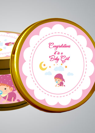Premium Birth Announcement Tin Boxes – Custom Printed Baby Arrival Gifts & Methie Boxes in Pakistan
