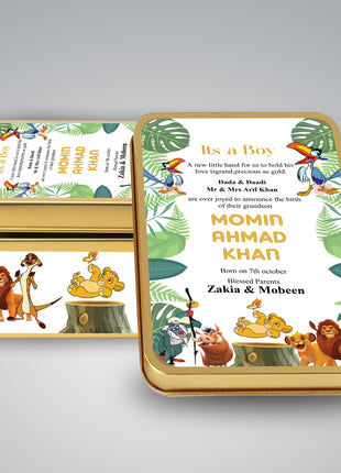 Premium Birth Announcement Tin Boxes – Custom Printed Baby Arrival Gifts & Methie Boxes in Pakistan