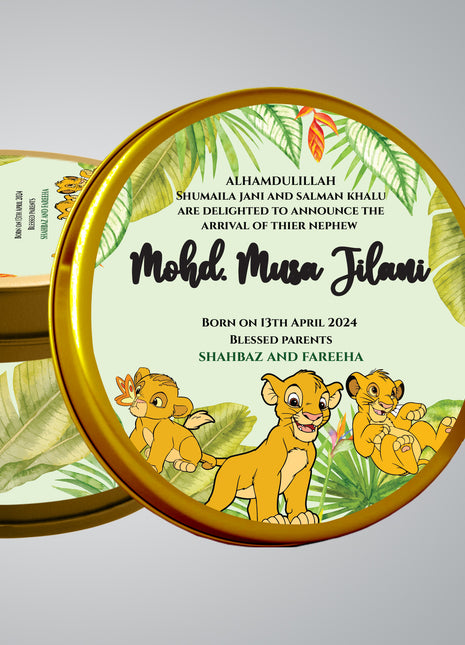 Premium Birth Announcement Tin Boxes – Custom Printed Baby Arrival Gifts & Methie Boxes in Pakistan