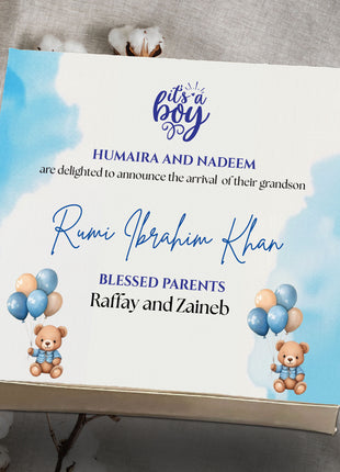 Baby Birth Announcement Boxes in Pakistan | Customized Methai & Sweet Boxes – Lowest Price