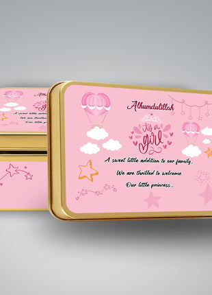 Premium Birth Announcement Tin Boxes – Custom Printed Baby Arrival Gifts & Methie Boxes in Pakistan