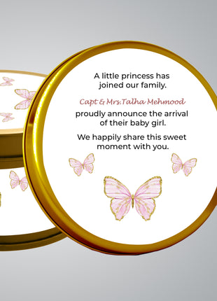 Premium Birth Announcement Tin Boxes – Custom Printed Baby Arrival Gifts & Methie Boxes in Pakistan
