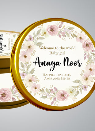 Premium Birth Announcement Tin Boxes – Custom Printed Baby Arrival Gifts & Methie Boxes in Pakistan