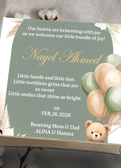 Baby Birth Announcement Boxes in Pakistan | Customized Methai & Sweet Boxes – Lowest Price