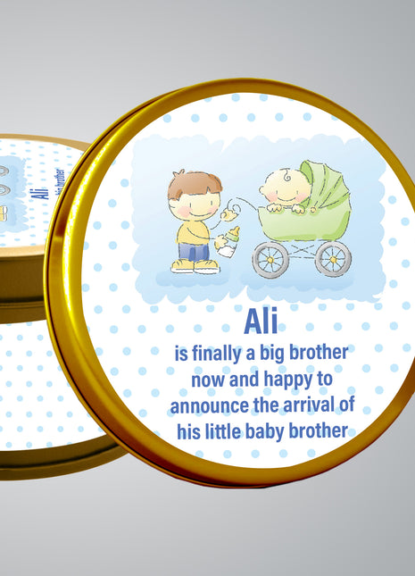 Premium Birth Announcement Tin Boxes – Custom Printed Baby Arrival Gifts & Methie Boxes in Pakistan