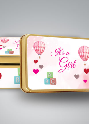 Premium Birth Announcement Tin Boxes – Custom Printed Baby Arrival Gifts & Methie Boxes in Pakistan