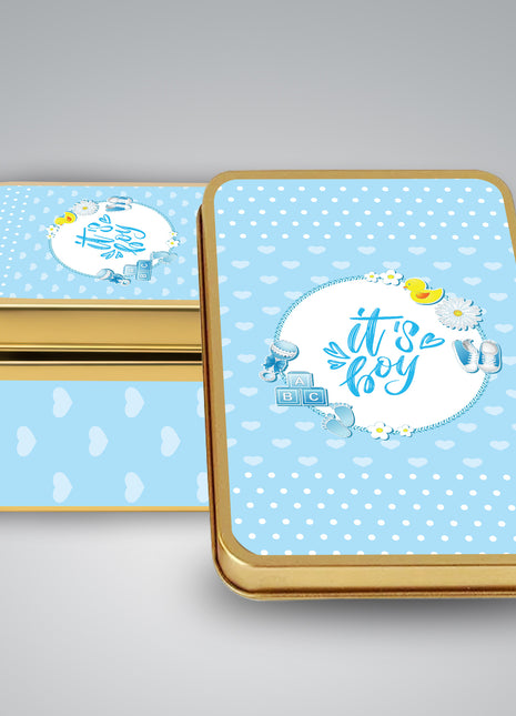 Premium Birth Announcement Tin Boxes – Custom Printed Baby Arrival Gifts & Methie Boxes in Pakistan