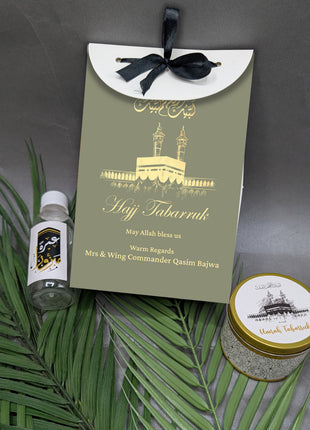 Hajj & Umrah Tabarruk Gift Set – Customized Bag, Tin Box & Zamzam Bottle (Complete Package) (Copy)