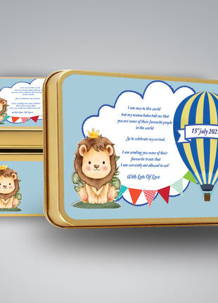 Premium Birth Announcement Tin Boxes – Custom Printed Baby Arrival Gifts & Methie Boxes in Pakistan