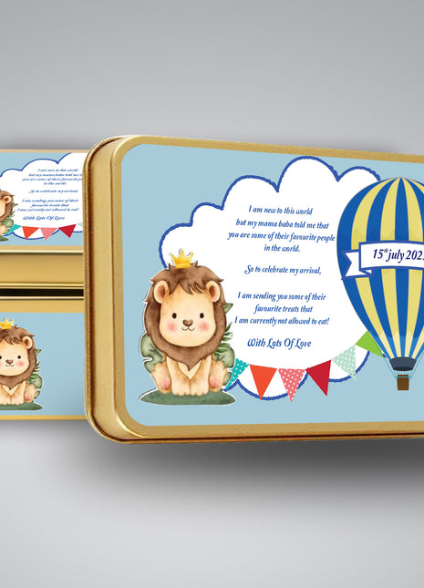 Premium Birth Announcement Tin Boxes – Custom Printed Baby Arrival Gifts & Methie Boxes in Pakistan