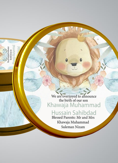 Premium Birth Announcement Tin Boxes – Custom Printed Baby Arrival Gifts & Methie Boxes in Pakistan