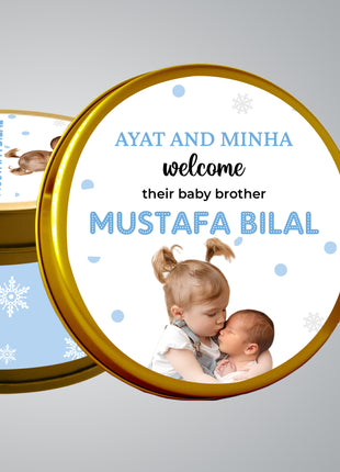Premium Birth Announcement Tin Boxes – Custom Printed Baby Arrival Gifts & Methie Boxes in Pakistan