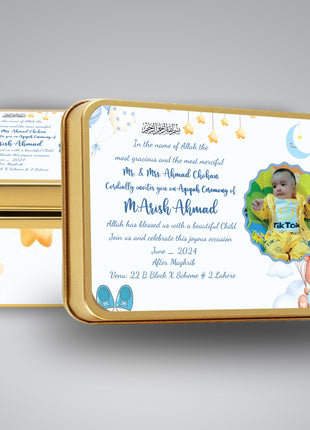 Premium Birth Announcement Tin Boxes – Custom Printed Baby Arrival Gifts & Methie Boxes in Pakistan
