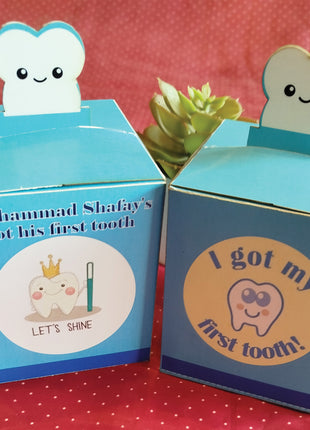 Customized First Tooth Goody Boxes