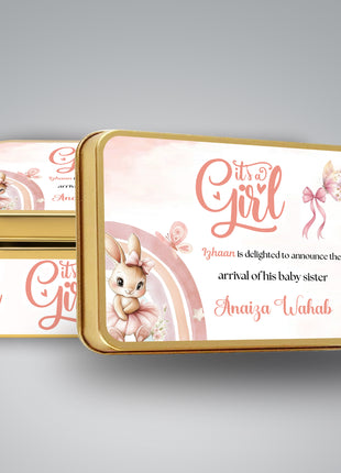 Premium Birth Announcement Tin Boxes – Custom Printed Baby Arrival Gifts & Methie Boxes in Pakistan