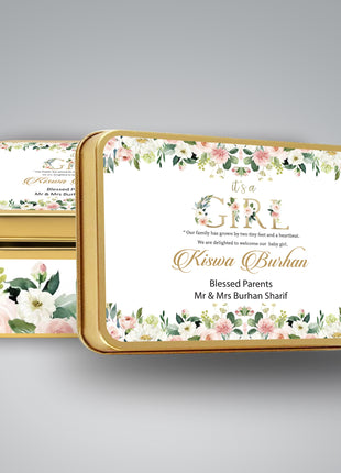 Premium Birth Announcement Tin Boxes – Custom Printed Baby Arrival Gifts & Methie Boxes in Pakistan