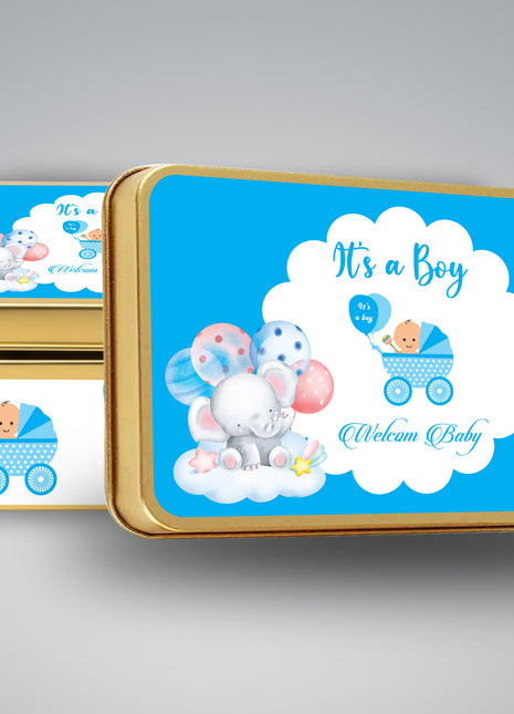 Premium Birth Announcement Tin Boxes – Custom Printed Baby Arrival Gifts & Methie Boxes in Pakistan