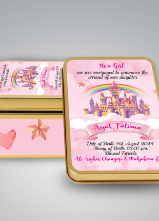 Premium Birth Announcement Tin Boxes – Custom Printed Baby Arrival Gifts & Methie Boxes in Pakistan