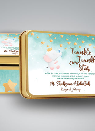Premium Birth Announcement Tin Boxes – Custom Printed Baby Arrival Gifts & Methie Boxes in Pakistan