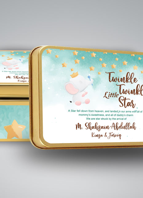 Premium Birth Announcement Tin Boxes – Custom Printed Baby Arrival Gifts & Methie Boxes in Pakistan