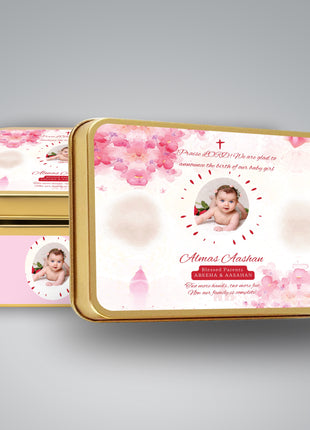 Premium Birth Announcement Tin Boxes – Custom Printed Baby Arrival Gifts & Methie Boxes in Pakistan