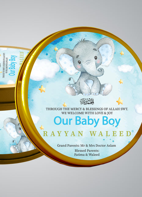 Premium Birth Announcement Tin Boxes – Custom Printed Baby Arrival Gifts & Methie Boxes in Pakistan