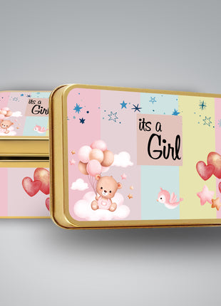 Premium Birth Announcement Tin Boxes – Custom Printed Baby Arrival Gifts & Methie Boxes in Pakistan