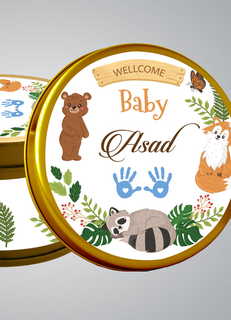 Premium Birth Announcement Tin Boxes – Custom Printed Baby Arrival Gifts & Methie Boxes in Pakistan