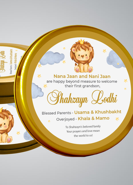 Premium Birth Announcement Tin Boxes – Custom Printed Baby Arrival Gifts & Methie Boxes in Pakistan