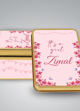 Premium Birth Announcement Tin Boxes – Custom Printed Baby Arrival Gifts & Methie Boxes in Pakistan