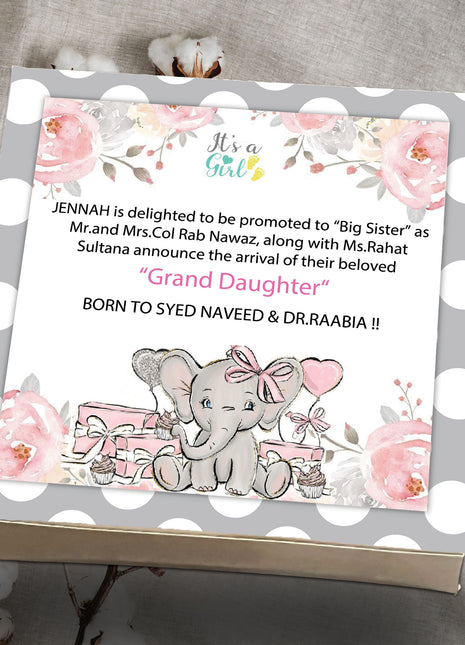 Baby Birth Announcement Boxes in Pakistan | Customized Methai & Sweet Boxes – Lowest Price