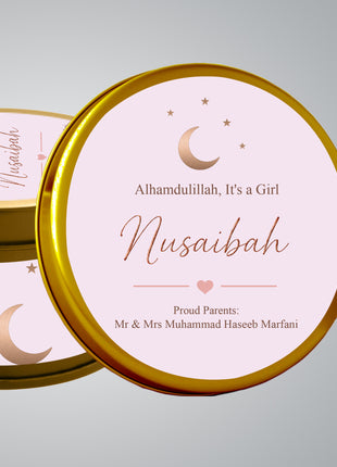 Premium Birth Announcement Tin Boxes – Custom Printed Baby Arrival Gifts & Methie Boxes in Pakistan