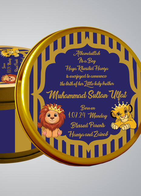 Premium Birth Announcement Tin Boxes – Custom Printed Baby Arrival Gifts & Methie Boxes in Pakistan