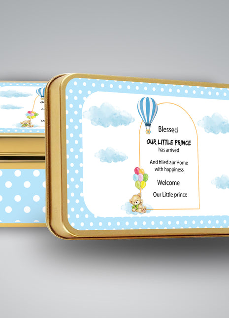 Premium Birth Announcement Tin Boxes – Custom Printed Baby Arrival Gifts & Methie Boxes in Pakistan