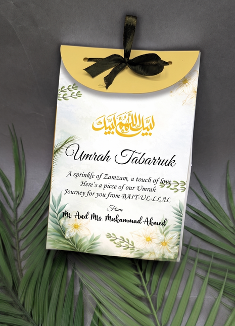 Hajj and Umrah Tabarruk Gift Bags - Flap Style - Customizable | Affordable | Fast Delivery