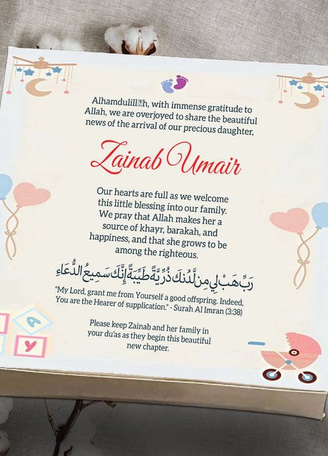 Baby Birth Announcement Boxes in Pakistan | Customized Methai & Sweet Boxes – Lowest Price